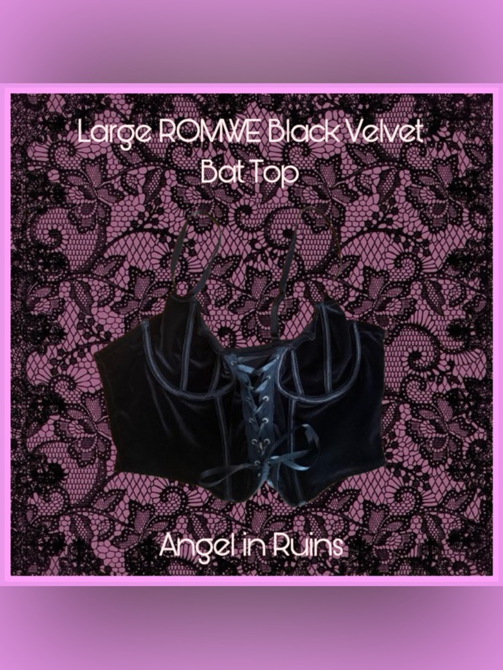 ROMWE Black Velvet Bustier Top